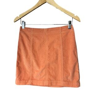 Free People Modern Femme Corduroy Mini Skirt Orange